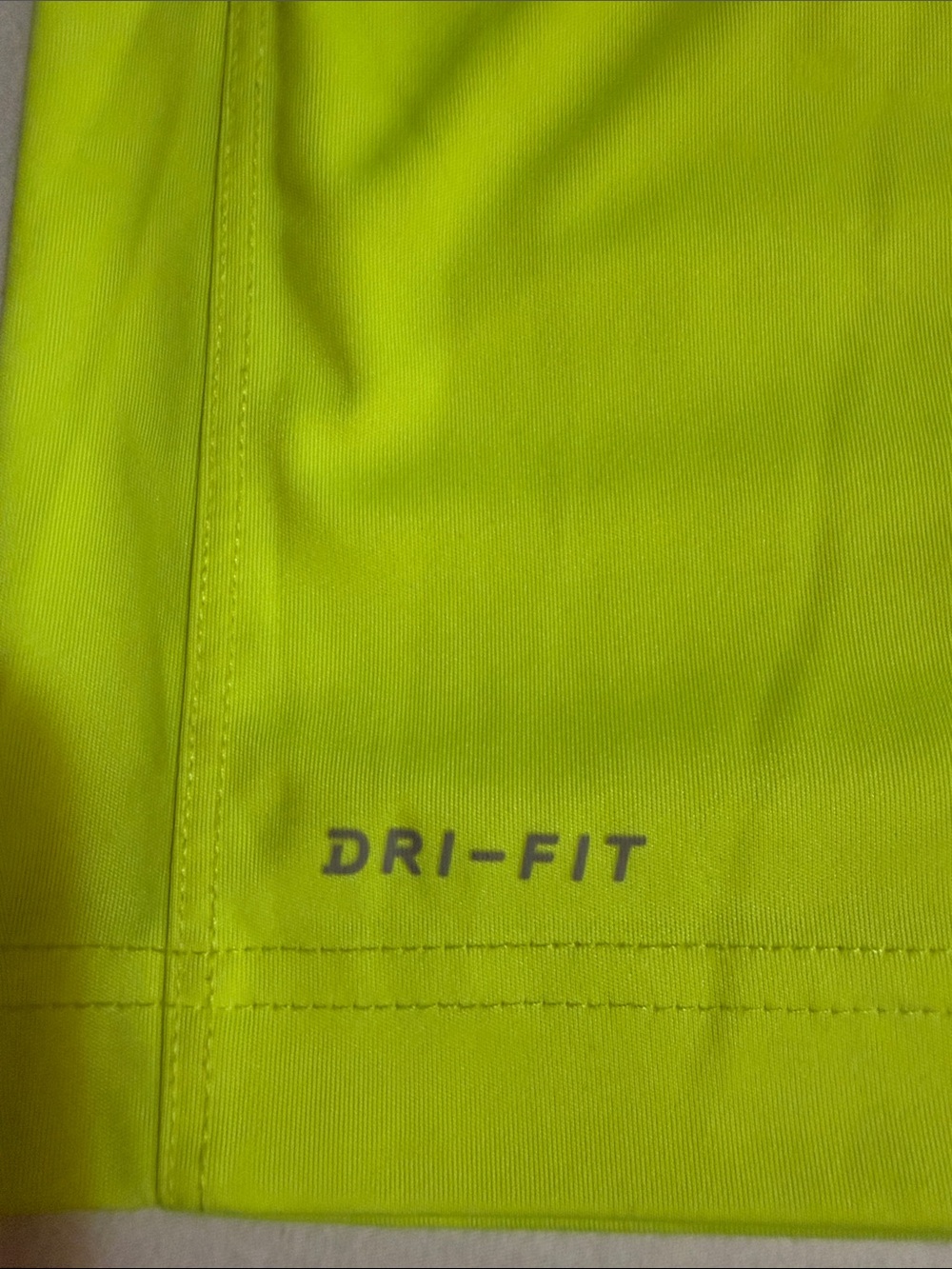 Nike Long Sleeve Dri-FIT Performance Shirt - Neon Yellow with Navy Accents - Picture 3 of 5